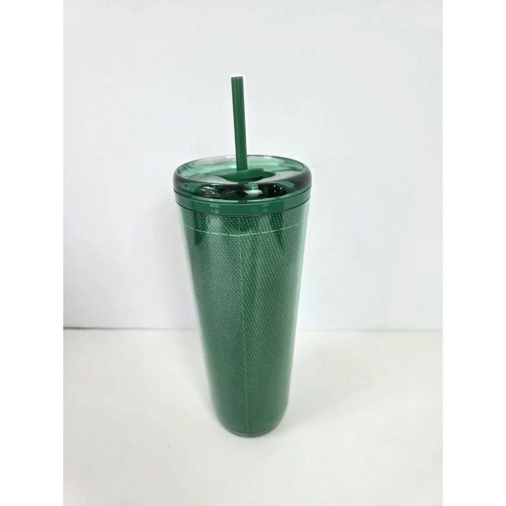 Starbucks travel tumbler plastic cup 24oz green apron employee 2024‎